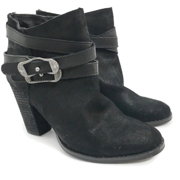 Reba Shoes - Reba Zania Black Western Cowboy ankle boots J0171